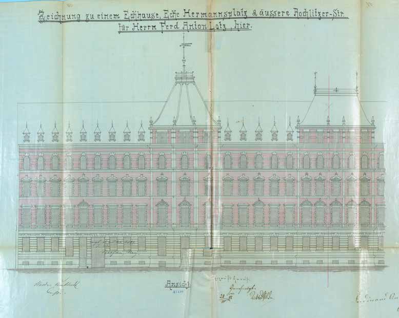 Historische Bauzeichnung des Gebäudes