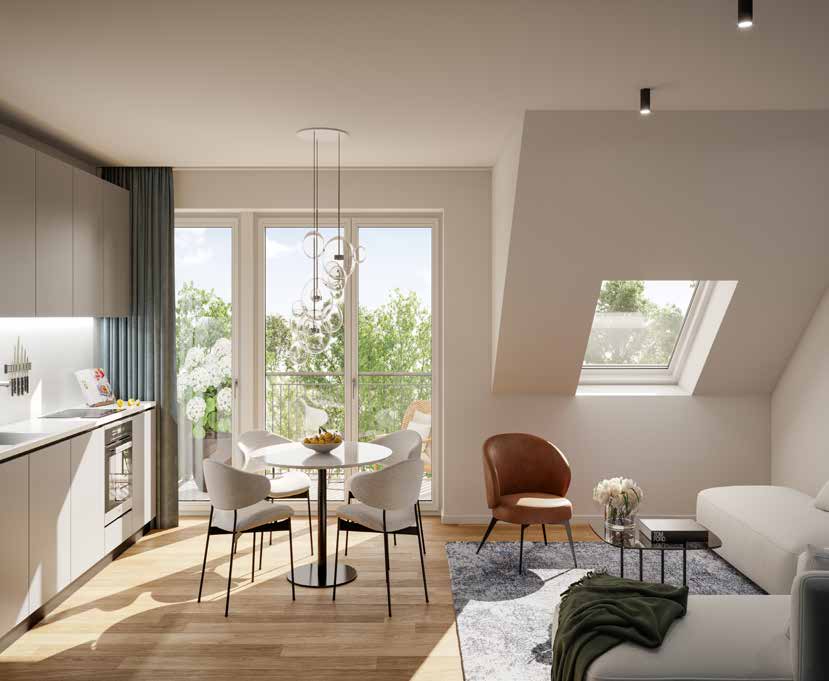 Wohn- und Essbereich im Dachgeschoss